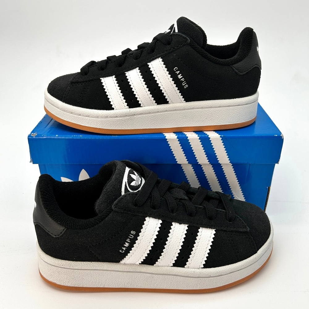 adidas Campus 00s Little Kids Size 13 Sneakers Suede Black White Gum NEW JI4331